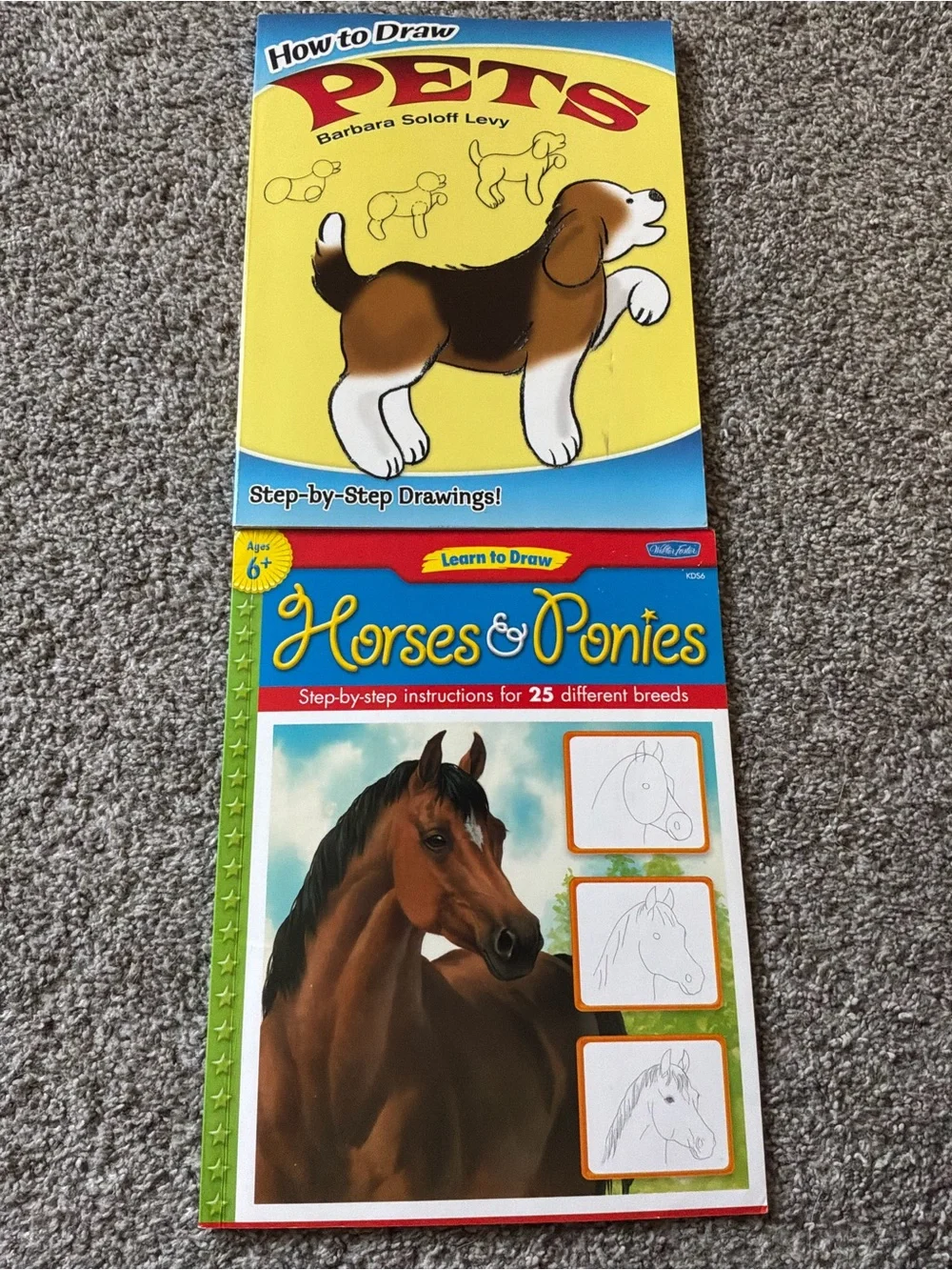 How to Draw Pets & Horses and Ponies - Kids Drawing Books (Yellow, Brown)